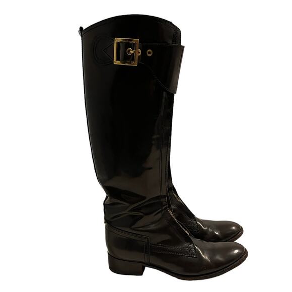 Tory Burch Marco Brown Leather Riding Boots Size 7.5 - Picture 3 of 11